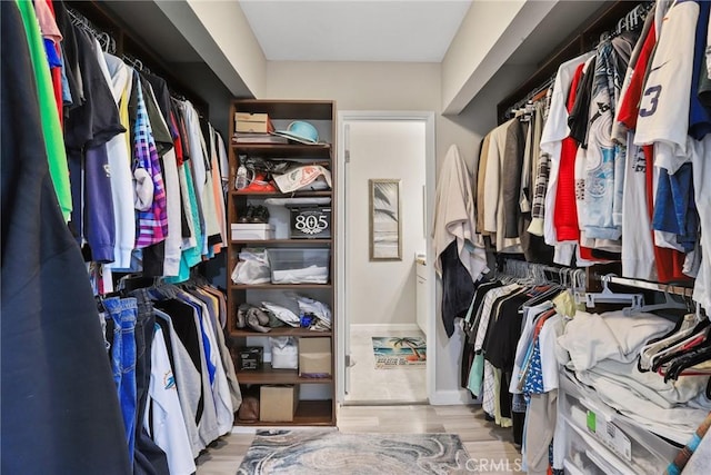 spacious closet with wood finished floors