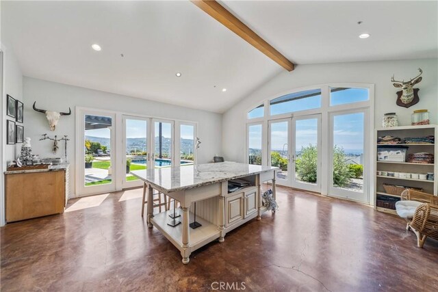 2009 Via Aguila, San Clemente, CA 92673 - dining room with french doors, recessed lighting, and finished concrete flooring