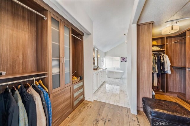 2009 Via Aguila, San Clemente, CA 92673 - spacious closet featuring vaulted ceiling and light wood finished floors