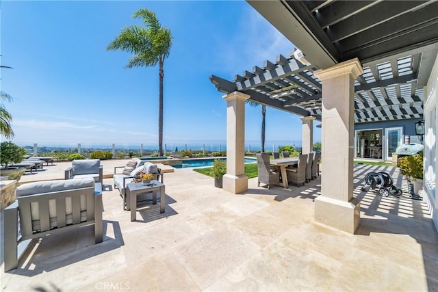 2009 Via Aguila, San Clemente, CA 92673 - view of patio with a pergola, an outdoor hangout area, an outdoor pool, and outdoor dining space