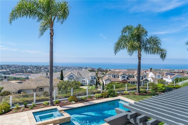 2009 Via Aguila, San Clemente, CA 92673 - view of pool with a residential view, a pool with connected hot tub, and a water view