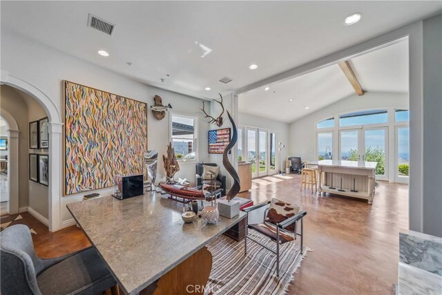 2009 Via Aguila, San Clemente, CA 92673 - living area with arched walkways, french doors, and recessed lighting