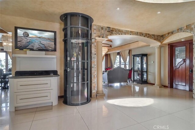 5455 E Sorrento Dr, Long Beach, CA 90803 - interior space featuring decorative columns and arched walkways