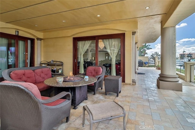 5455 E Sorrento Dr, Long Beach, CA 90803 - view of patio with a fire pit
