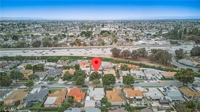 bird's eye view with a residential view