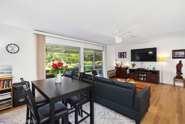 5472 Paseo Del Lago E Unit B, Laguna Woods, CA 92637 - living area featuring light wood finished floors and a ceiling fan