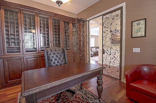 office featuring wood finished floors