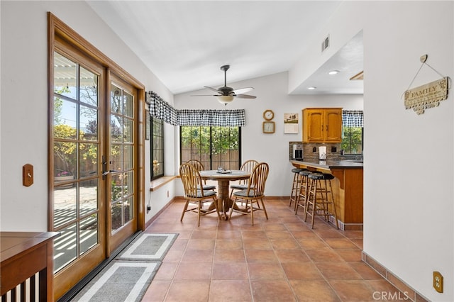 interior space featuring visible vents and french doors