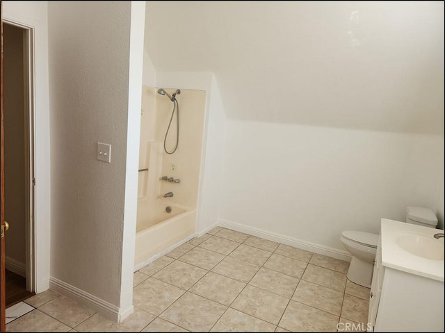 8581 Montara Rd, Pinon Hills, CA 92372 - full bath featuring tile patterned floors, toilet, shower / bathtub combination, and vanity