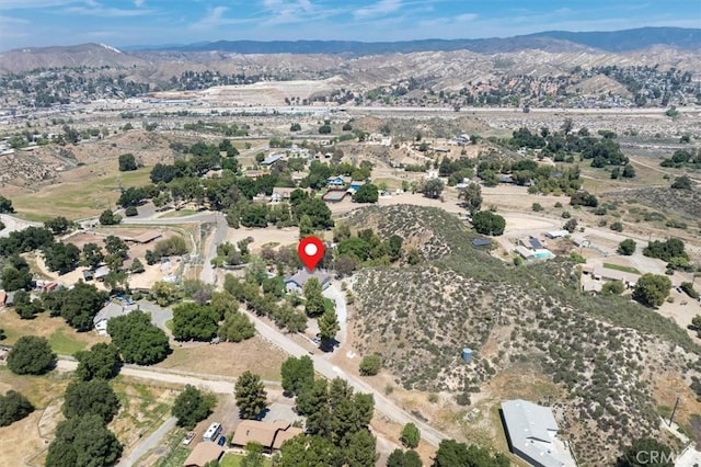aerial view featuring a mountain view