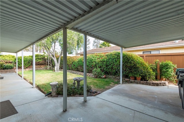 view of patio featuring a fenced backyard