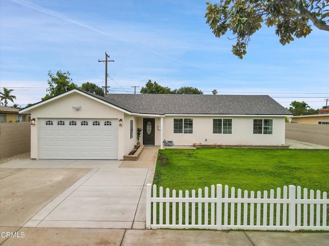 17632 E Covina Blvd, Covina, CA 91722 - ranch-style house with an attached garage, stucco siding, concrete driveway, and roof with shingles