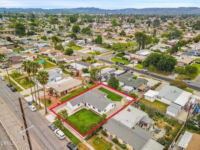 17632 E Covina Blvd, Covina, CA 91722 - aerial view of residential area featuring property boundaries highlighted and mountains