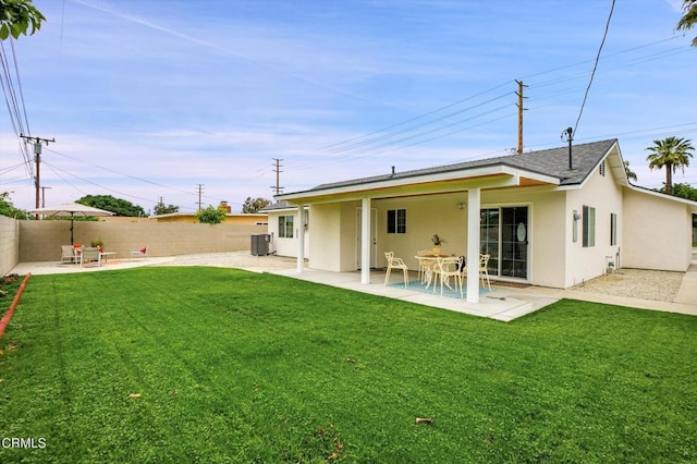 17632 E Covina Blvd, Covina, CA 91722 - rear view of property featuring stucco siding, a patio area, a fenced backyard, and roof with shingles