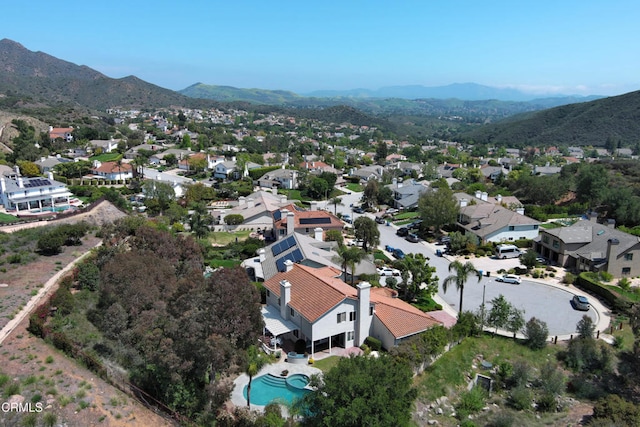 1480 Forest Knoll Dr, Oak Park, CA 91377 - birds eye view of property featuring a mountain view and a residential view