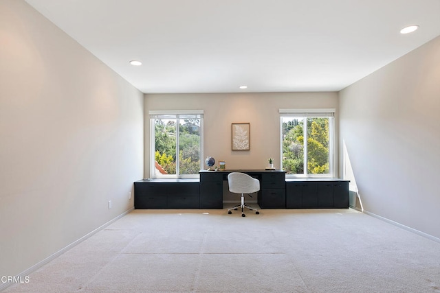 1480 Forest Knoll Dr, Oak Park, CA 91377 - office space featuring light colored carpet, recessed lighting, baseboards, and a wealth of natural light
