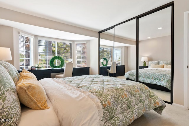 1480 Forest Knoll Dr, Oak Park, CA 91377 - bedroom featuring recessed lighting, carpet, a closet, and multiple windows