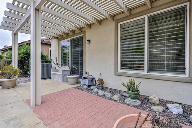 view of patio / terrace featuring a pergola