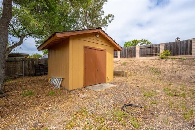 259 Saint Andrews Way, Lompoc, CA 93436 - view of shed featuring a fenced backyard