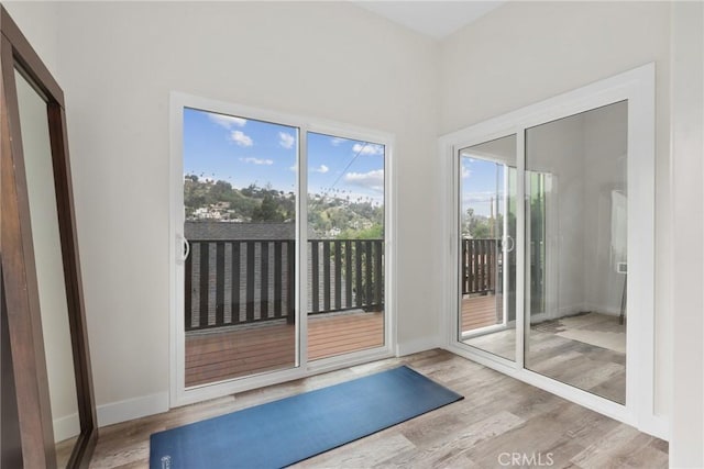 4338 Beagle St, Los Angeles, CA 90032 - doorway with wood finished floors and baseboards