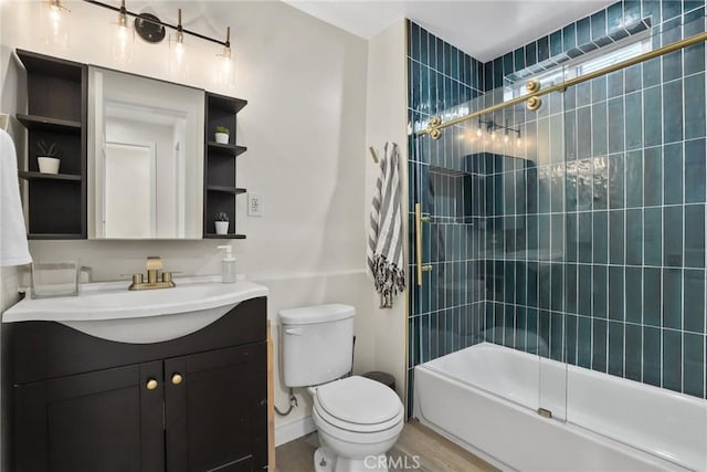 4338 Beagle St, Los Angeles, CA 90032 - bathroom with toilet, shower / bath combination with glass door, and vanity