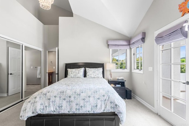 5135 Island Forest Pl, Westlake Village, CA 91362 - bedroom featuring baseboards, lofted ceiling, and carpet