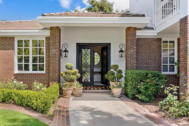 5135 Island Forest Pl, Westlake Village, CA 91362 - property entrance featuring brick siding and stucco siding