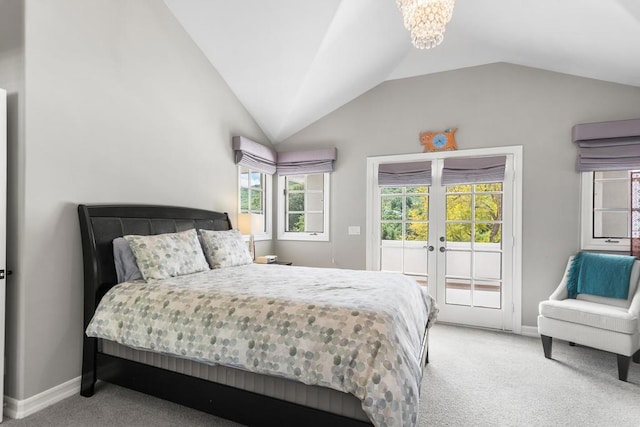 5135 Island Forest Pl, Westlake Village, CA 91362 - bedroom with carpet floors, baseboards, french doors, and access to exterior