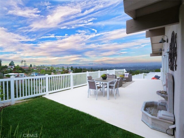 view of patio featuring outdoor dining space