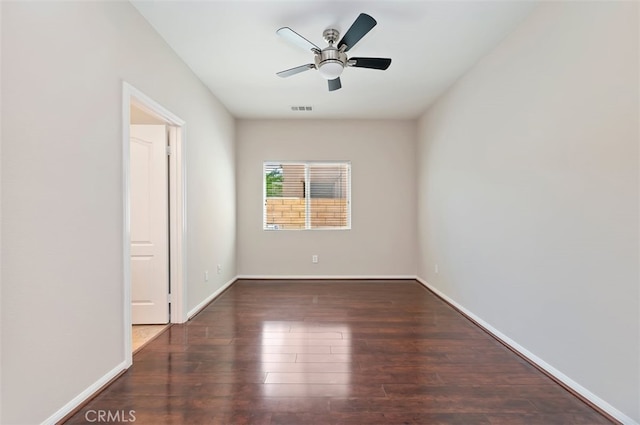 29855 Bay View Way, Menifee, CA 92584 - spare room with baseboards, visible vents, wood finished floors, and a ceiling fan