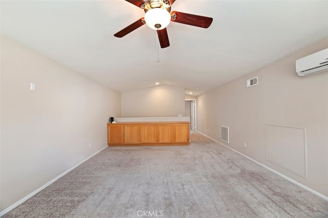 29855 Bay View Way, Menifee, CA 92584 - empty room with visible vents, a wall mounted AC, light colored carpet, and baseboards