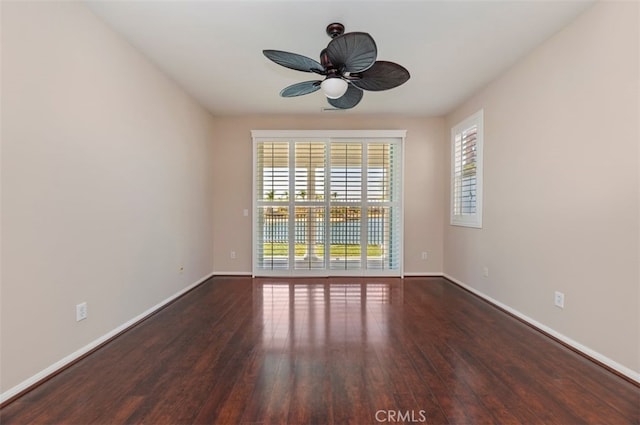29855 Bay View Way, Menifee, CA 92584 - empty room featuring baseboards, wood finished floors, and a ceiling fan