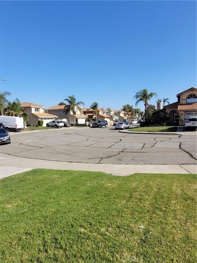 view of road with a residential view
