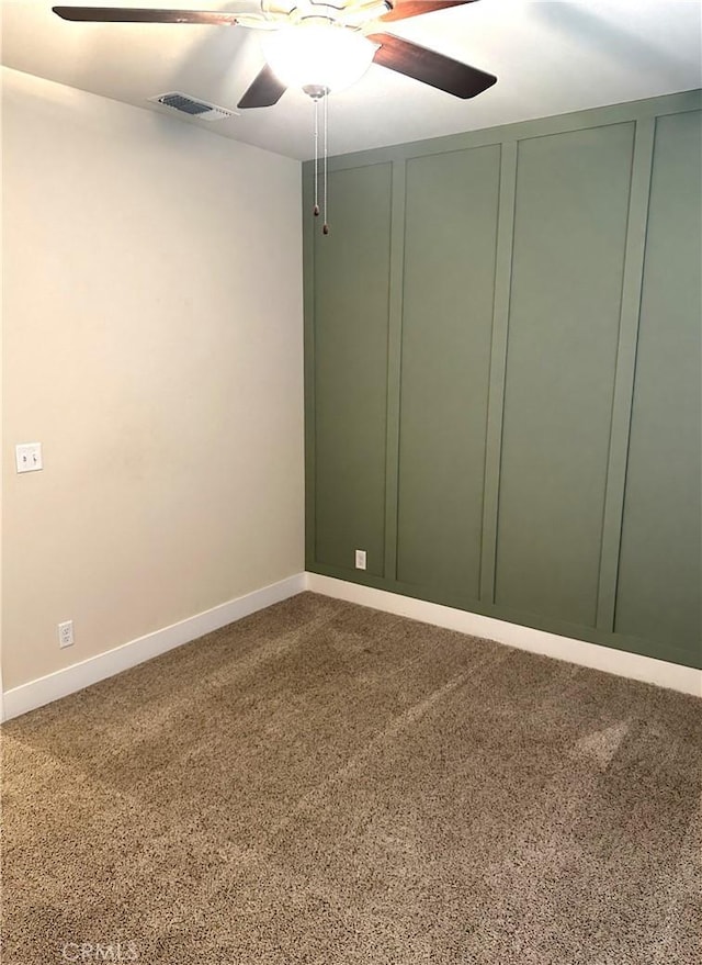 16 Petaluma Ct, Chico, CA 95926 - spare room featuring a ceiling fan, dark colored carpet, and baseboards