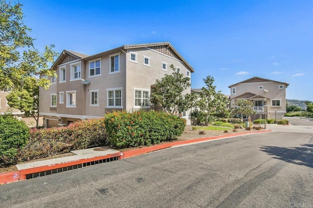 exterior space with stucco siding