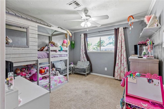 7440 Shale Rock Rd, Paso Robles, CA 93446 - bedroom featuring carpet floors, ceiling fan, baseboards, and ornamental molding