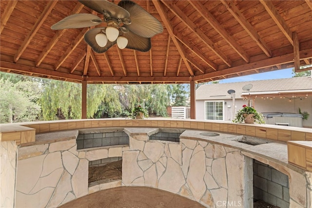 28646 Patti Ln, Menifee, CA 92585 - view of patio featuring a gazebo and a ceiling fan