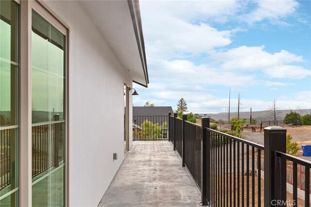 balcony with a mountain view