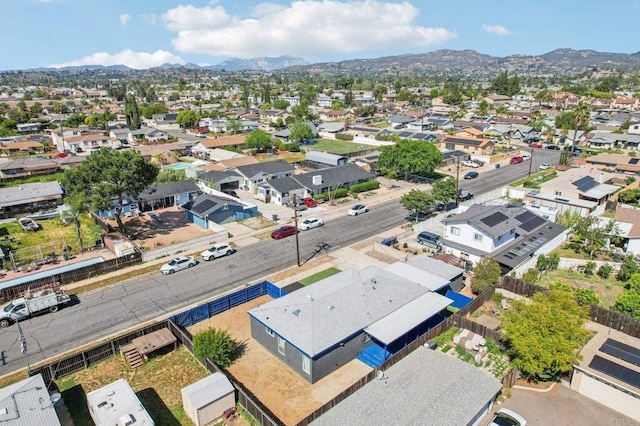 aerial view with a mountain view and a residential view