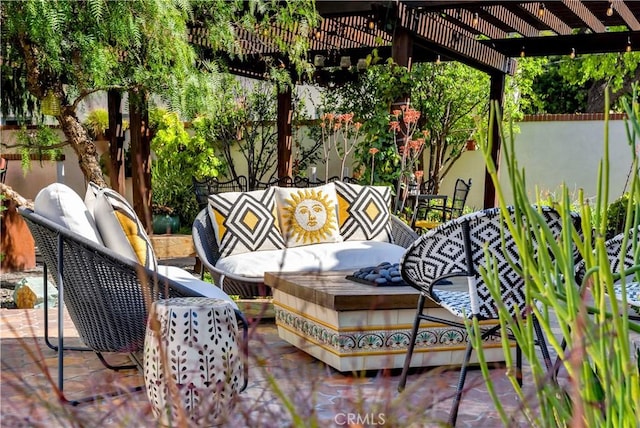 2020 N Victoria Dr, Santa Ana, CA 92706 - balcony featuring a pergola, a patio, and an outdoor hangout area