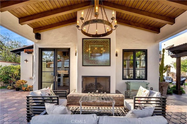 2020 N Victoria Dr, Santa Ana, CA 92706 - view of patio / terrace featuring an outdoor living space with a fireplace