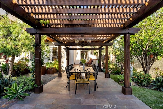 2020 N Victoria Dr, Santa Ana, CA 92706 - view of patio with outdoor dining area and a pergola