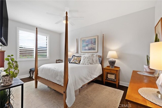 28934 Rangeview Dr, Murrieta, CA 92563 - bedroom featuring wood finished floors, baseboards, and ceiling fan