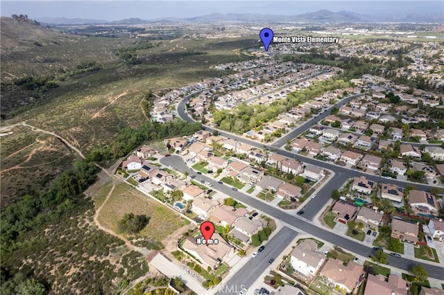 28934 Rangeview Dr, Murrieta, CA 92563 - aerial view of property's location with nearby suburban area and mountains