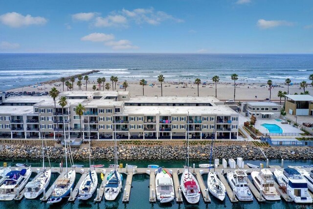 1202 N Pacific St Unit 201B, Oceanside, CA 92054 - drone / aerial view featuring a water view