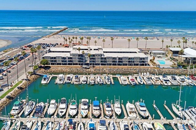 1202 N Pacific St Unit 201B, Oceanside, CA 92054 - aerial view featuring a water view