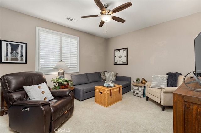30525 Hawkscrest Rd, Murrieta, CA 92563 - living room with ceiling fan and carpet floors