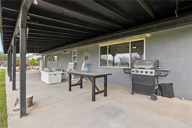 view of patio / terrace with area for grilling