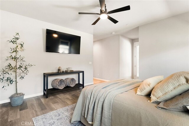2617 Sedona Ave, Chico, CA 95973 - bedroom featuring wood finished floors, baseboards, and ceiling fan