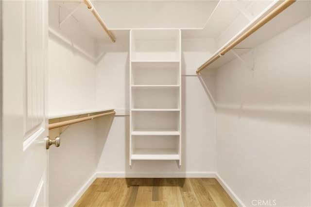 spacious closet with wood finished floors